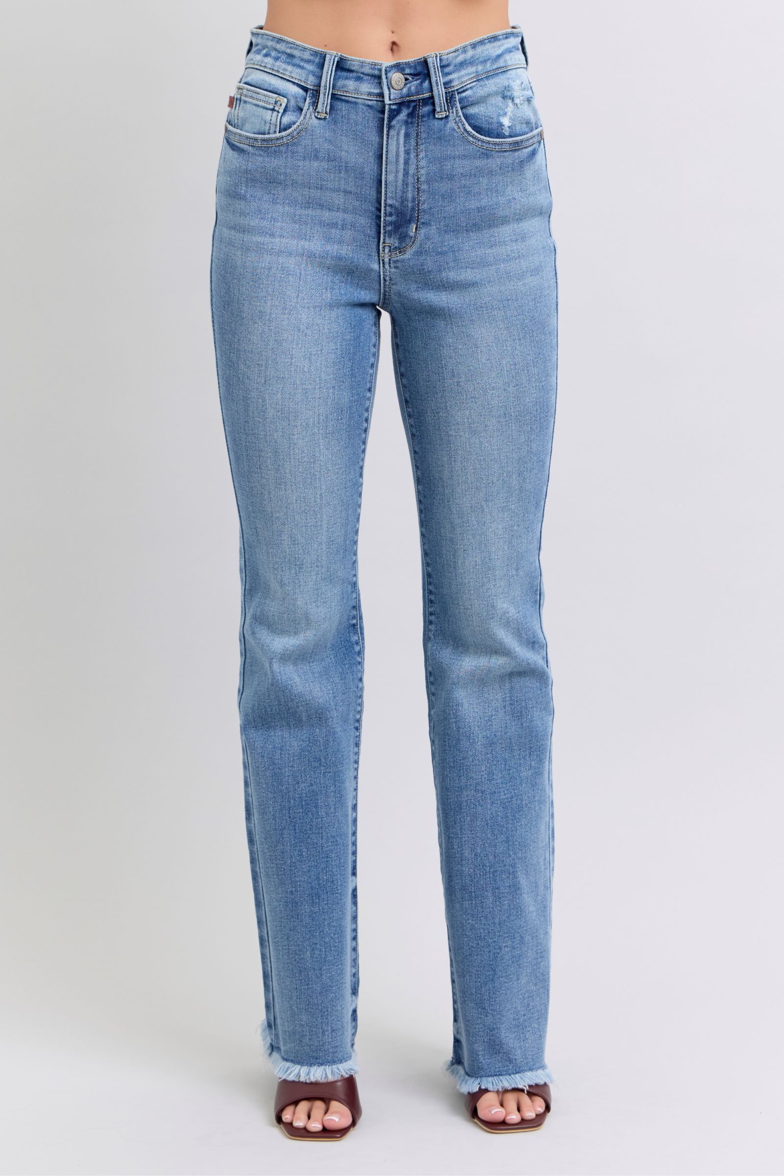 Raw Hem High Rise Bootcut Jeans Main image