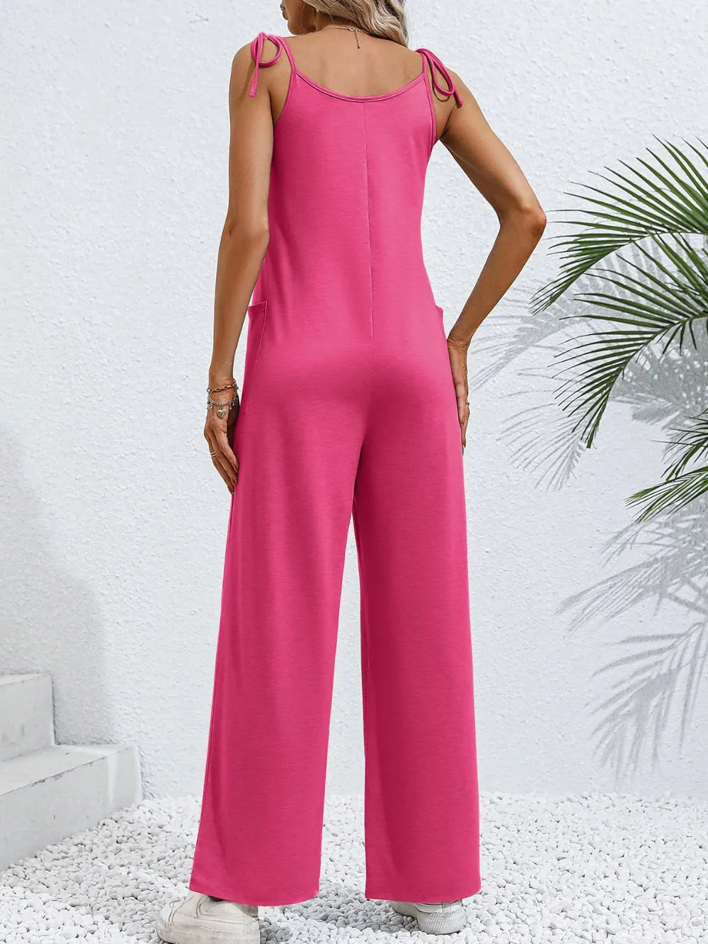 Scoop Neck Tie Shoulder Jumpsuit Secondary image