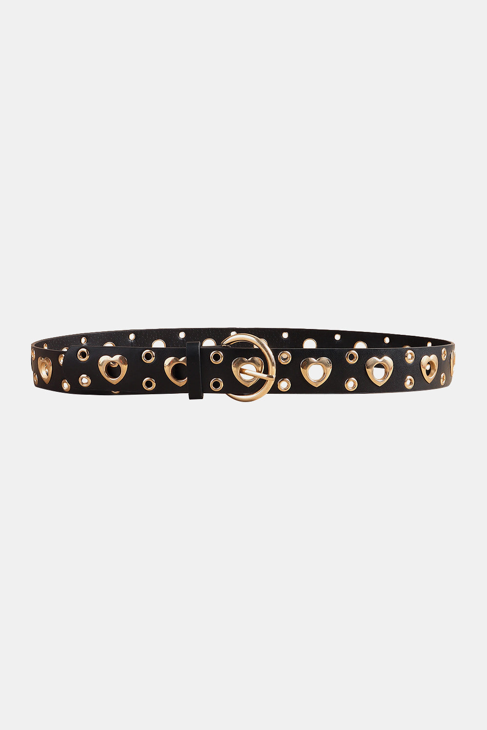 Heart Shape Alloy Detail Vegan Leather Belt Secondary image