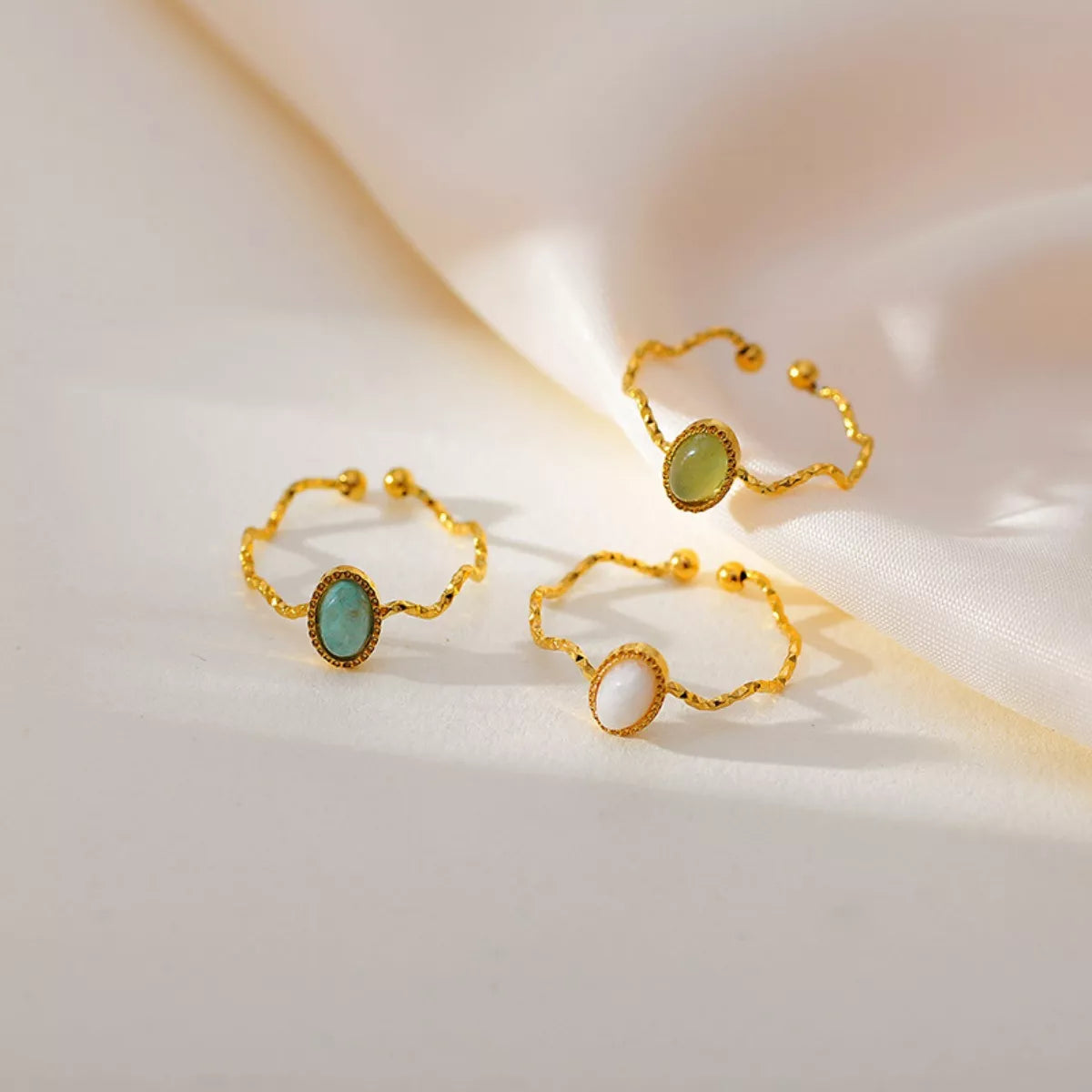 Gold-Plated Wave Open Ring Secondary image