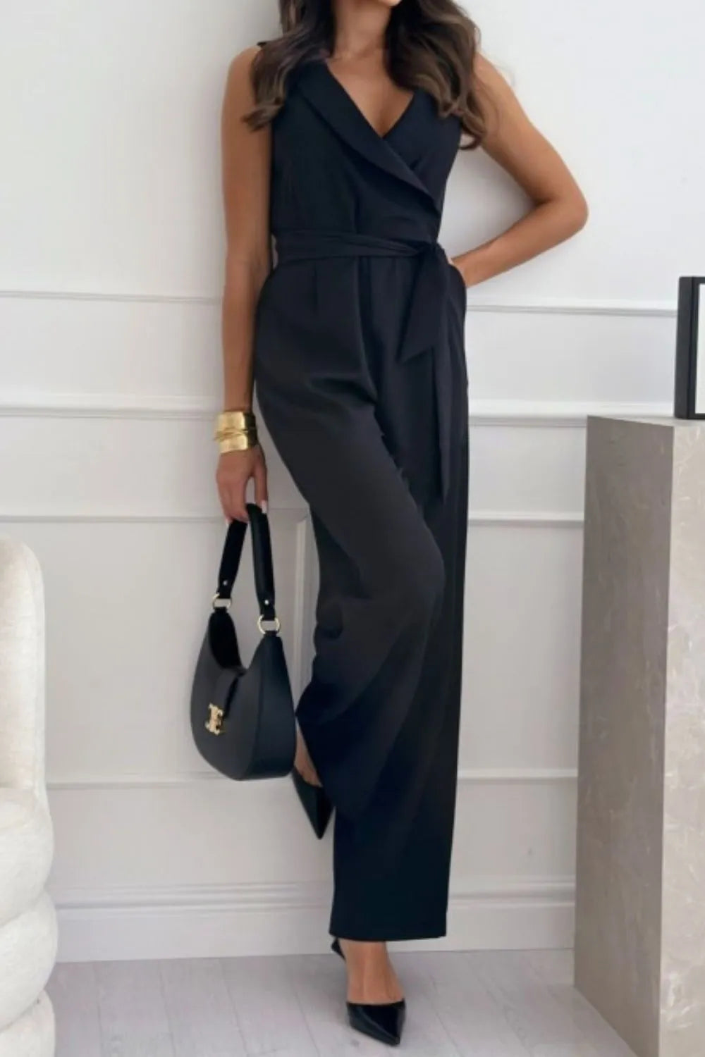 Surplice Sleeveless Wide Leg Jumpsuit Secondary image
