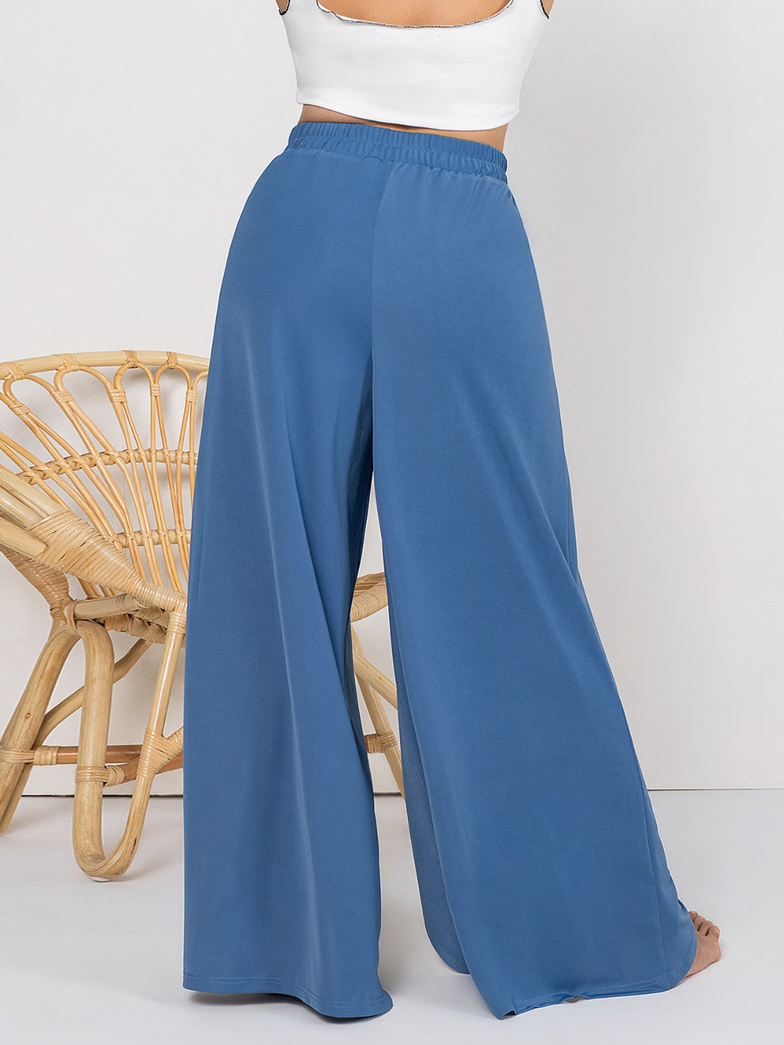 Plus Size Tied Slit Wide Leg Pants Secondary image