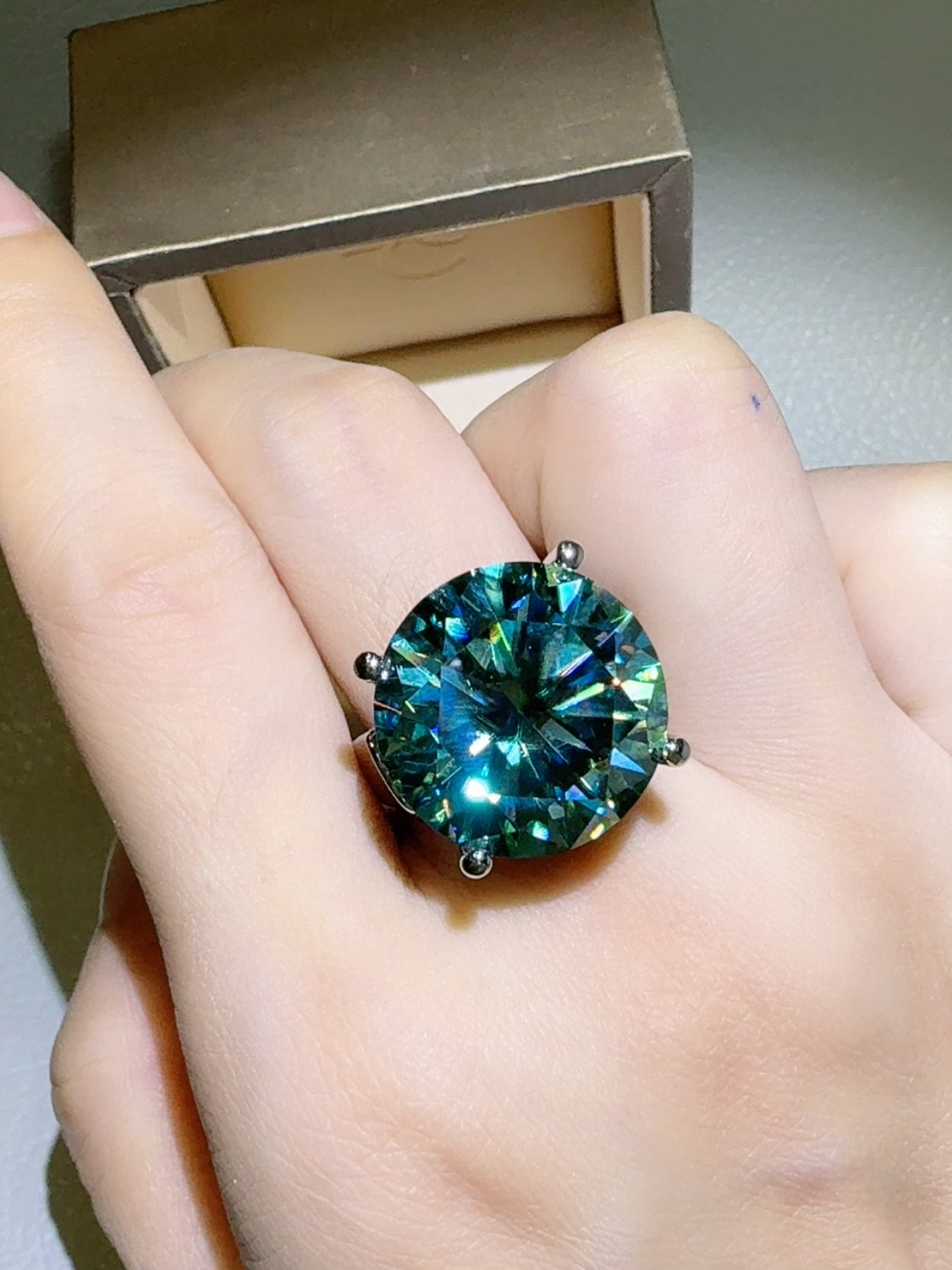 20 Carat Moissanite 925 Sterling Silver Ring Main image
