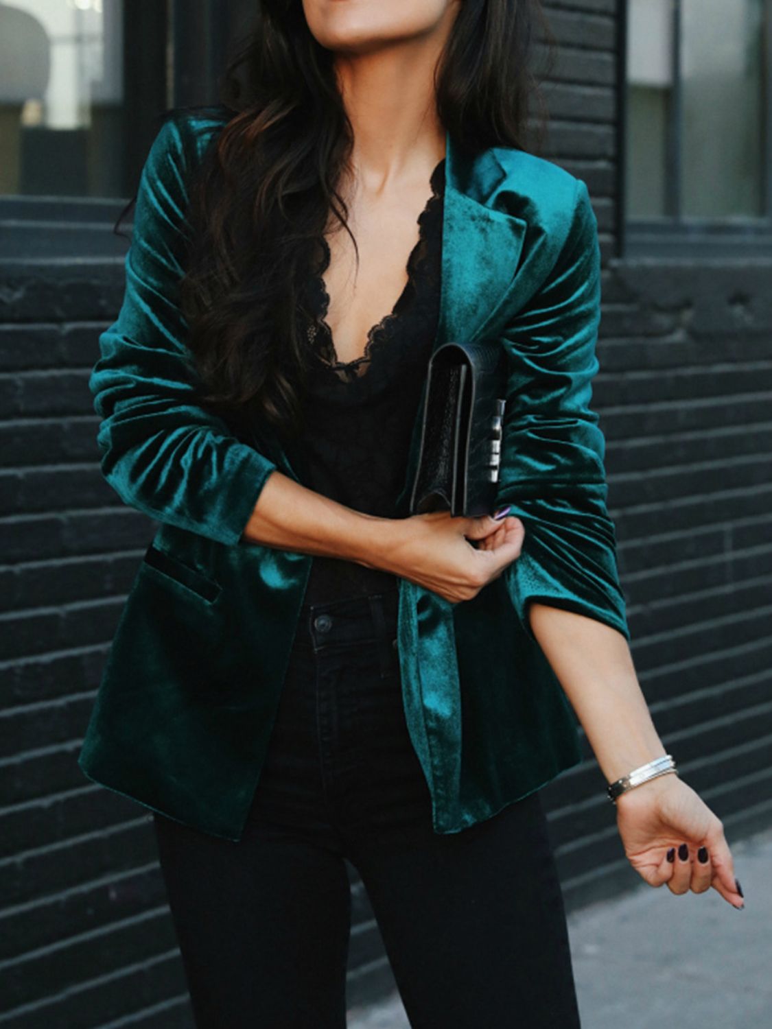 Button Up Lapel Collar Blazer Secondary image