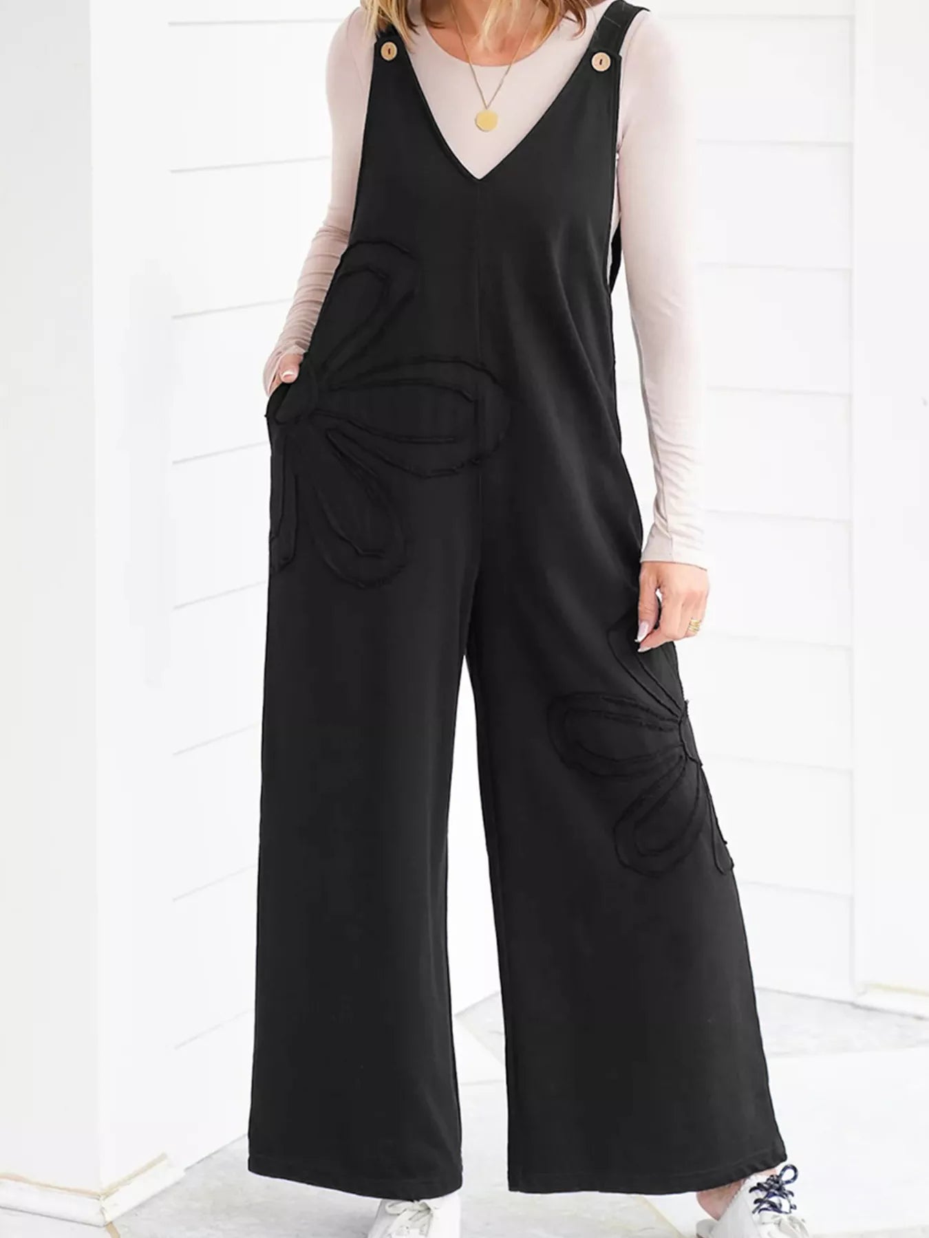 V-Neck Wide Leg Jumpsuit Secondary image