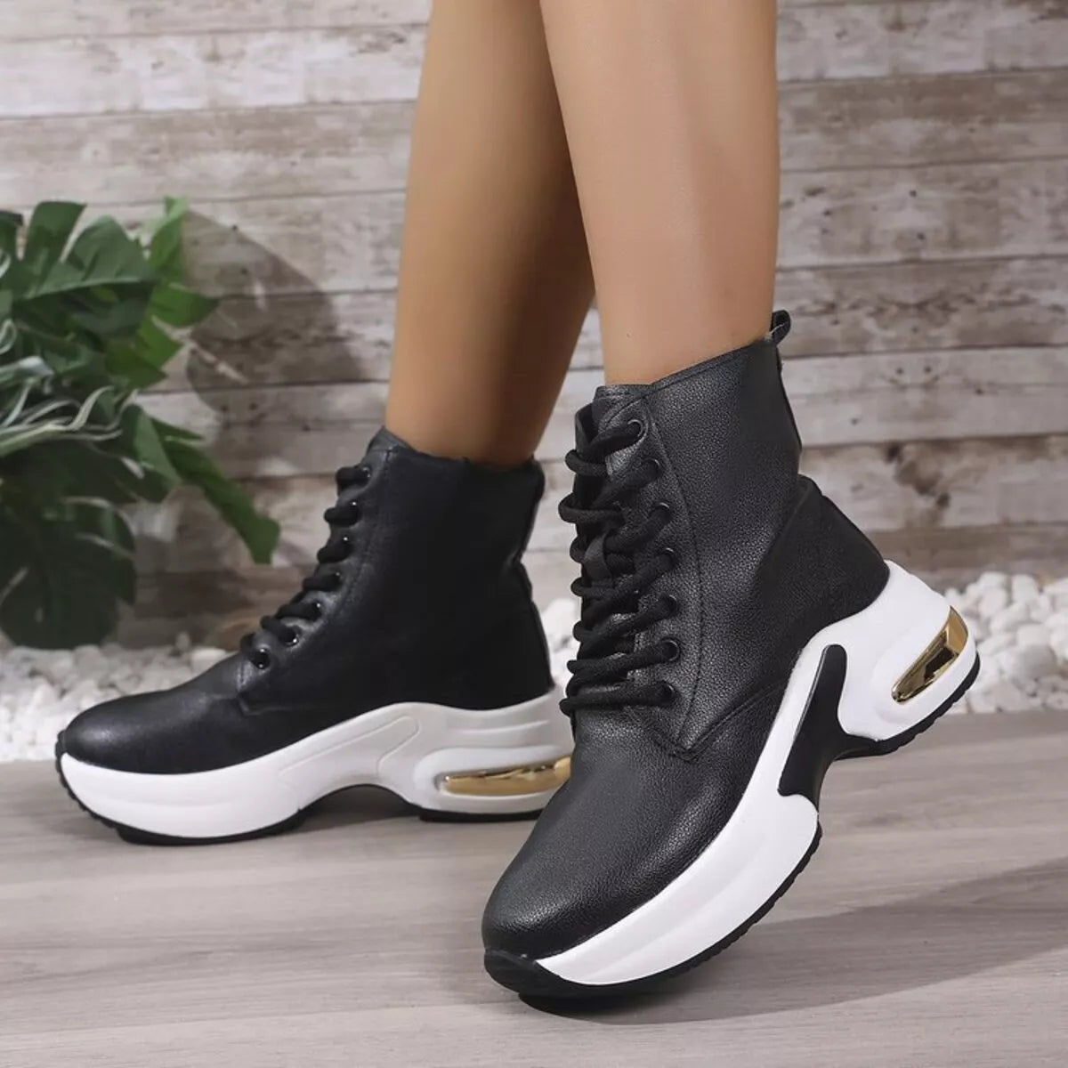 Lace Up Platform Ankle Boots Secondary image