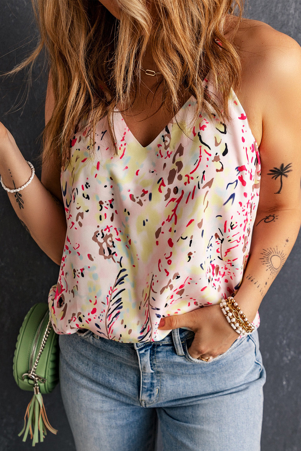 Printed V-Neck Tank Main image