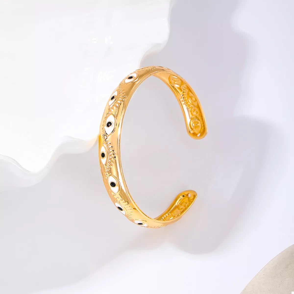 Evil Eye Open Bangle Bracelet Secondary image