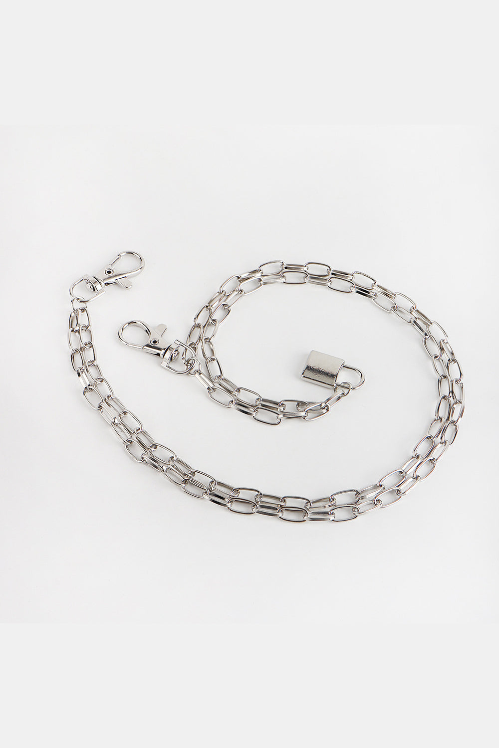 Double Layered Iron Chain Belt with Lock Charm Secondary image