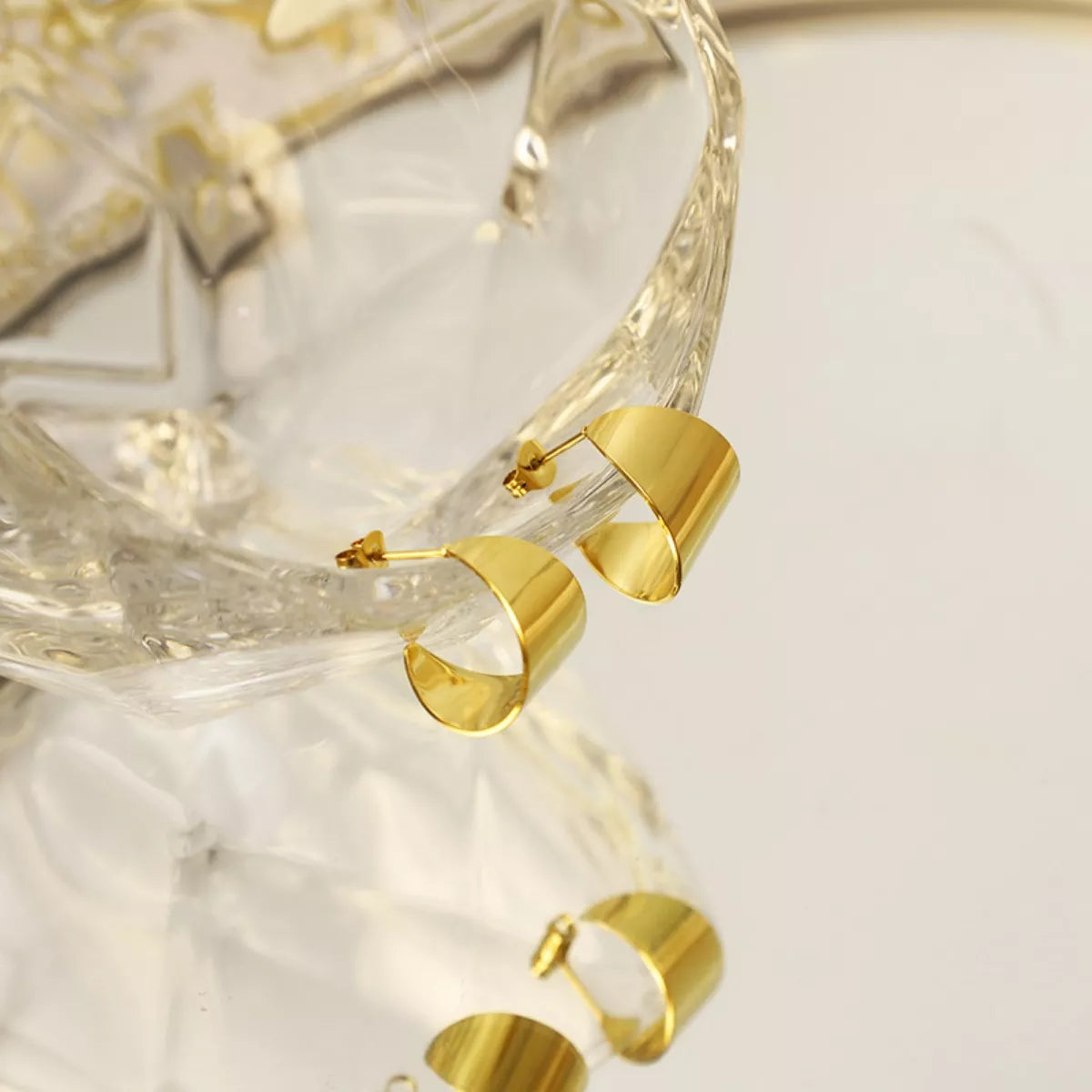 Gold Plated Stud Earrings Secondary image