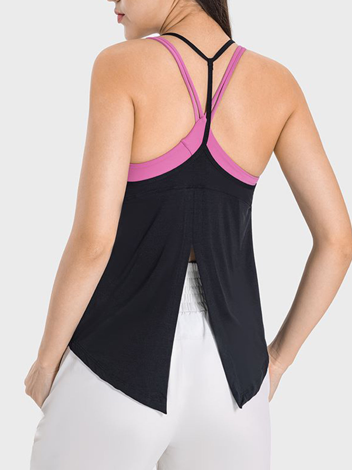 Slit Spaghetti Strap Scoop Neck Active Cami Secondary image