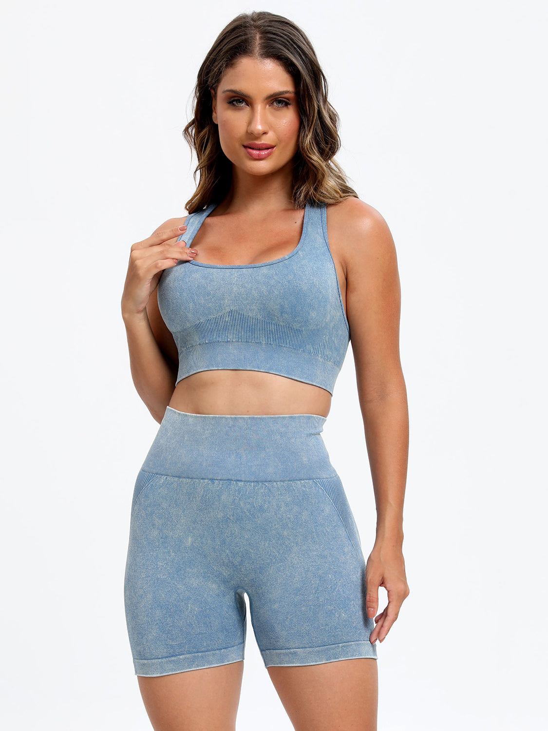 Scoop Neck Wide Strap Top and Shorts Active Set Main image