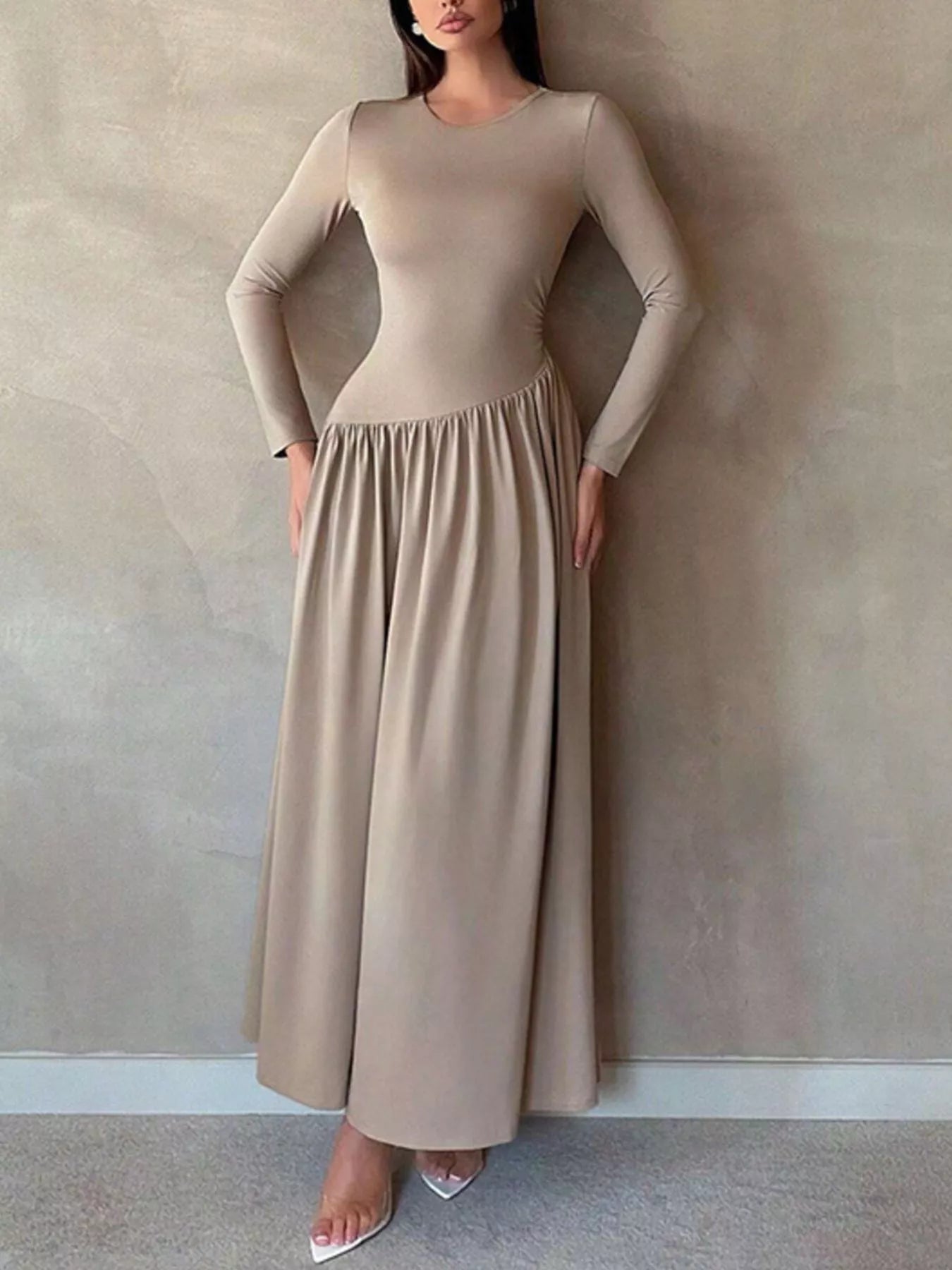 Long Sleeve A-Line Maxi Dress Secondary image