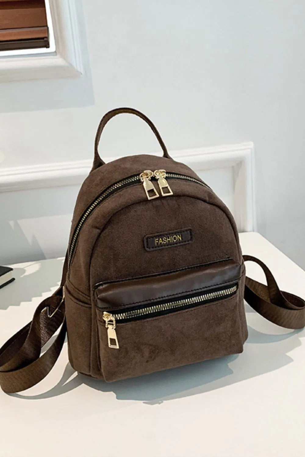 Suede Adjustable Strap Backpack Bag Secondary image