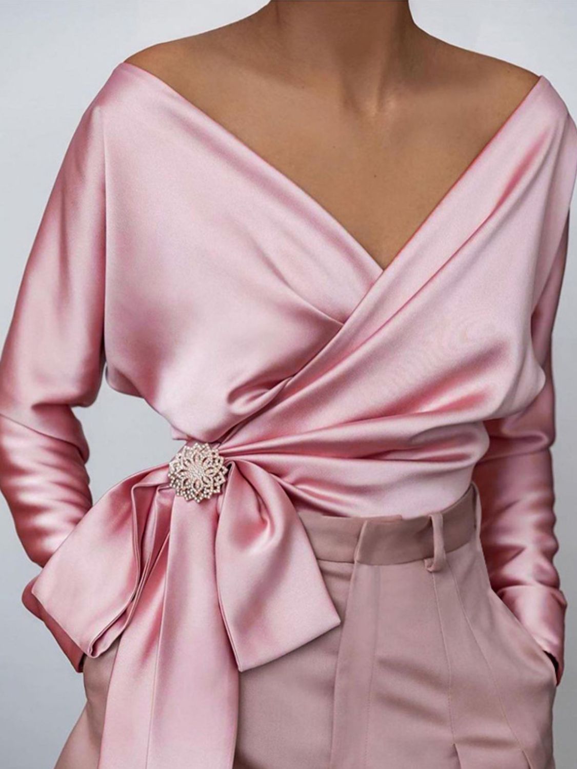 Surplice Long Sleeve Blouse Main image