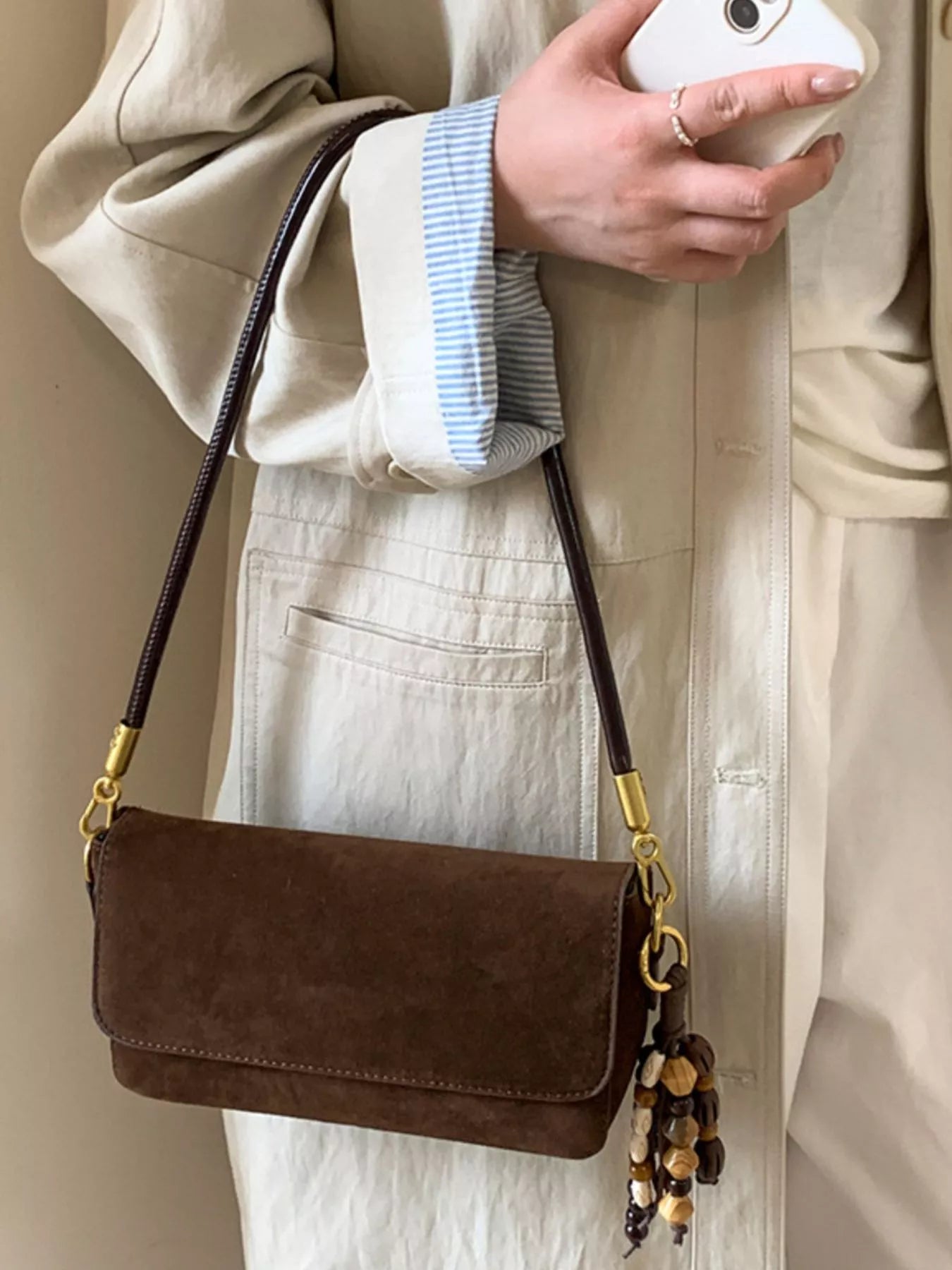 Adjustable Strap Flap Shoulder Bag Secondary image