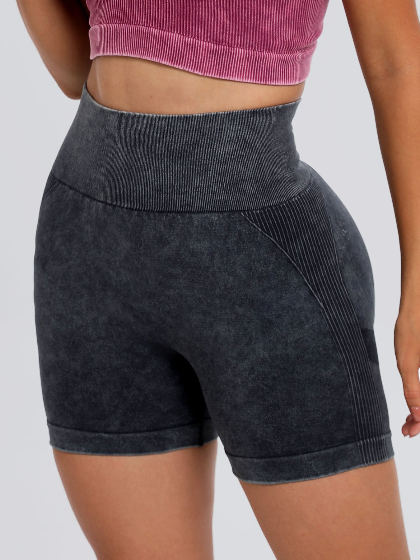 Washed High Waist Active Shorts Main image