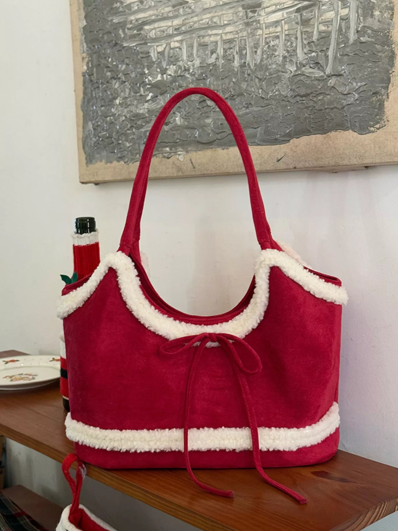 Plush Trim Shoulder Bag Secondary image