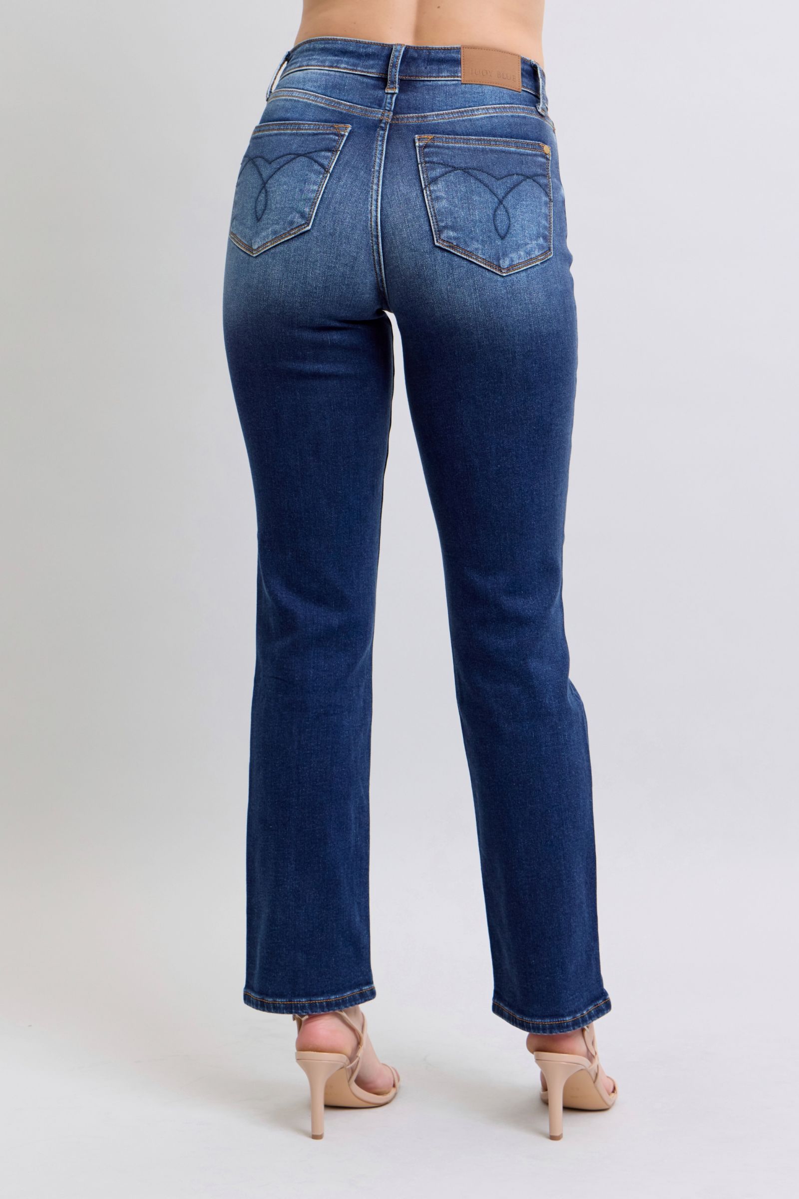 Washed Straight Leg Jeans with Pockets Secondary image