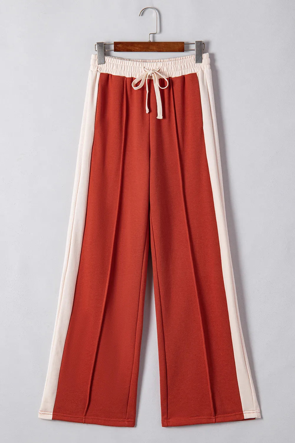 Drawstring Contrast Wide Leg Pants Secondary image