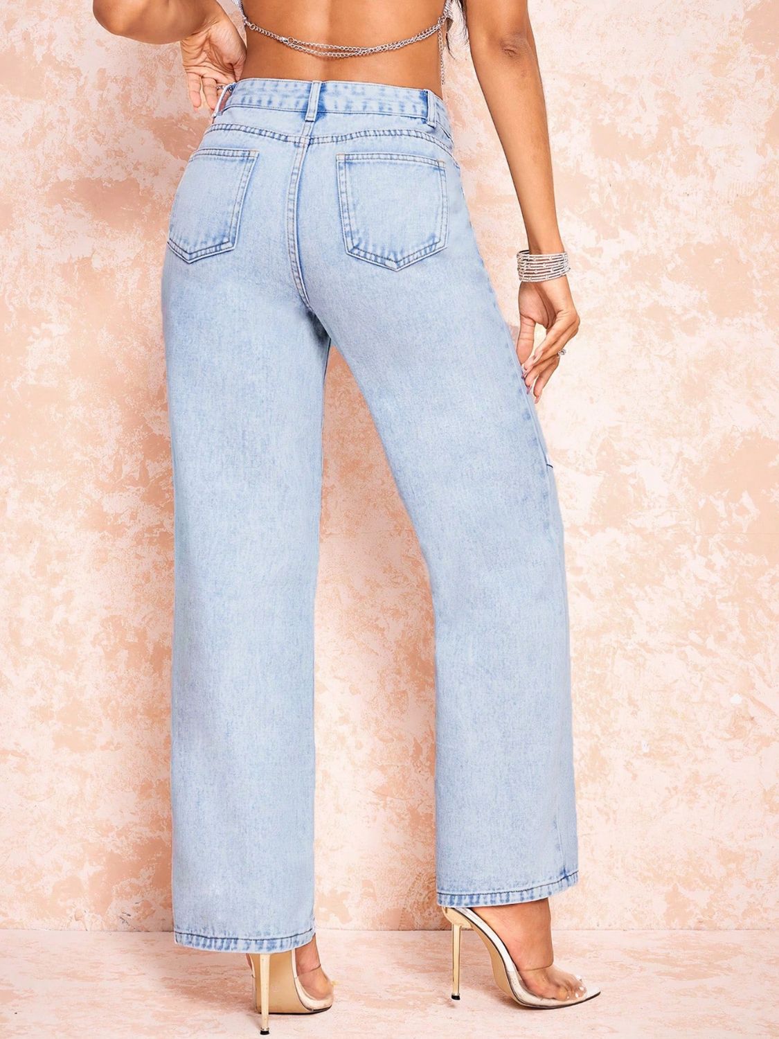 Straight Leg Jeans with Pockets Secondary image