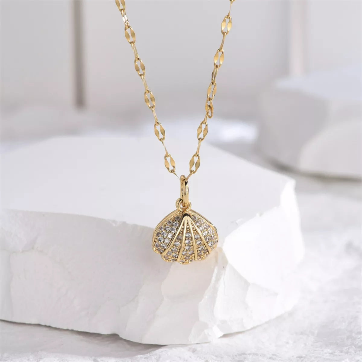 Gold Plated Pearl Shell Necklace Secondary image