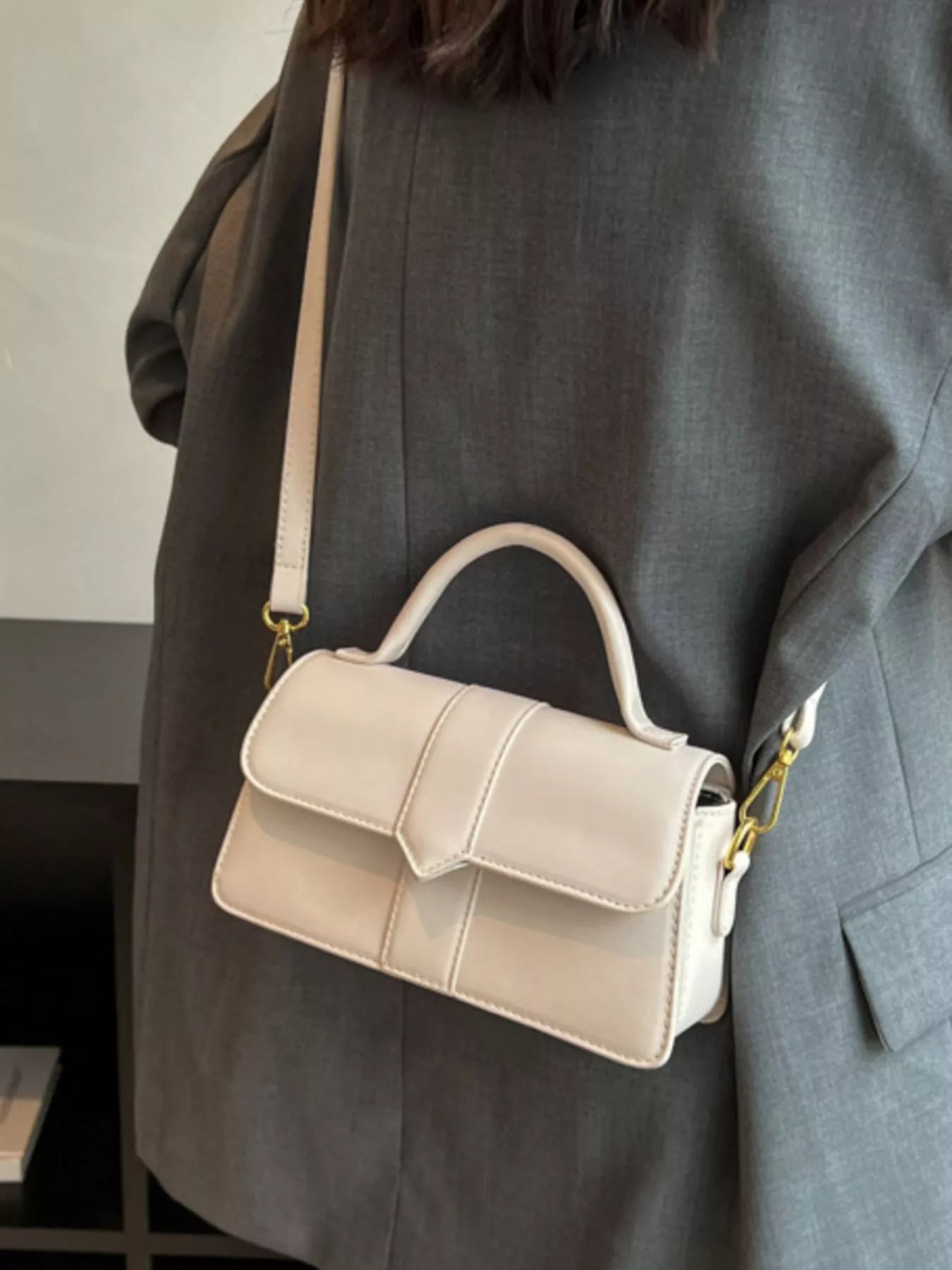 Small Top Handle Crossbody Bag in Vegan Leather Secondary image