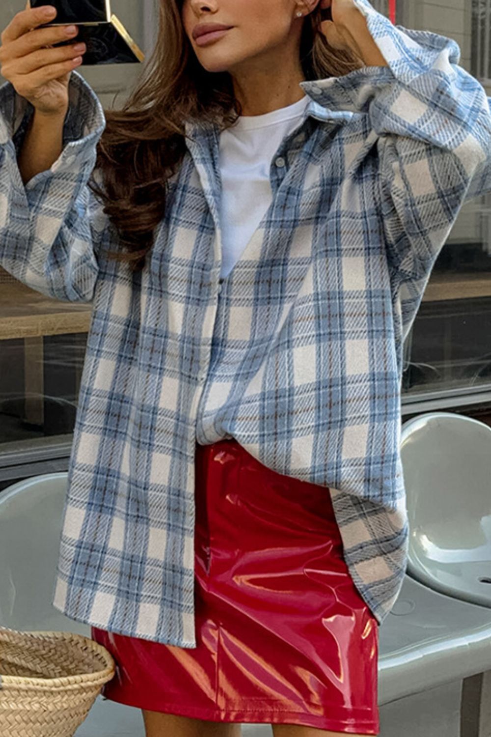 Plaid Button Up Long Sleeve Jacket Secondary image