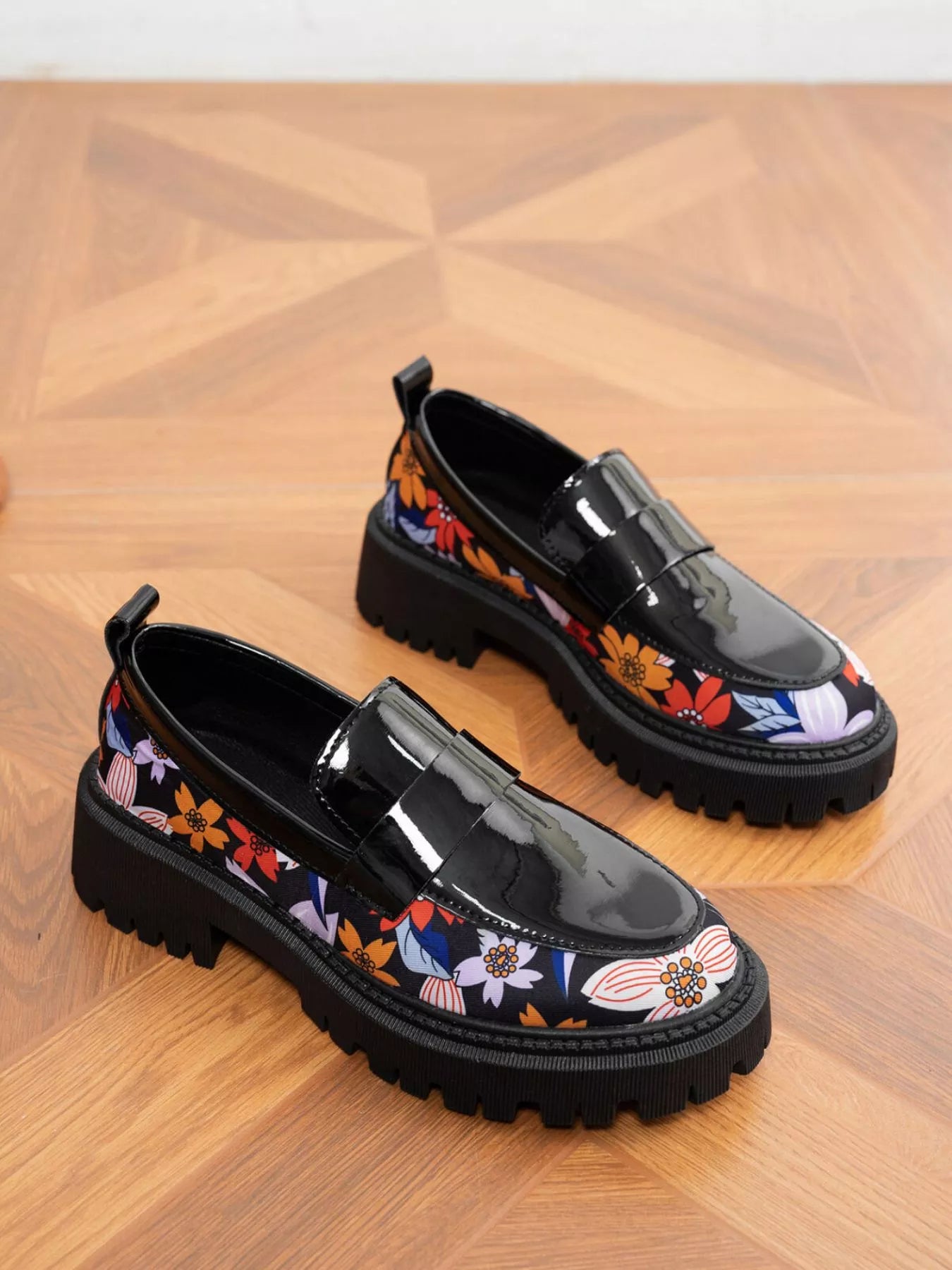 Round Toe Loafers with Low Block Heel Secondary image