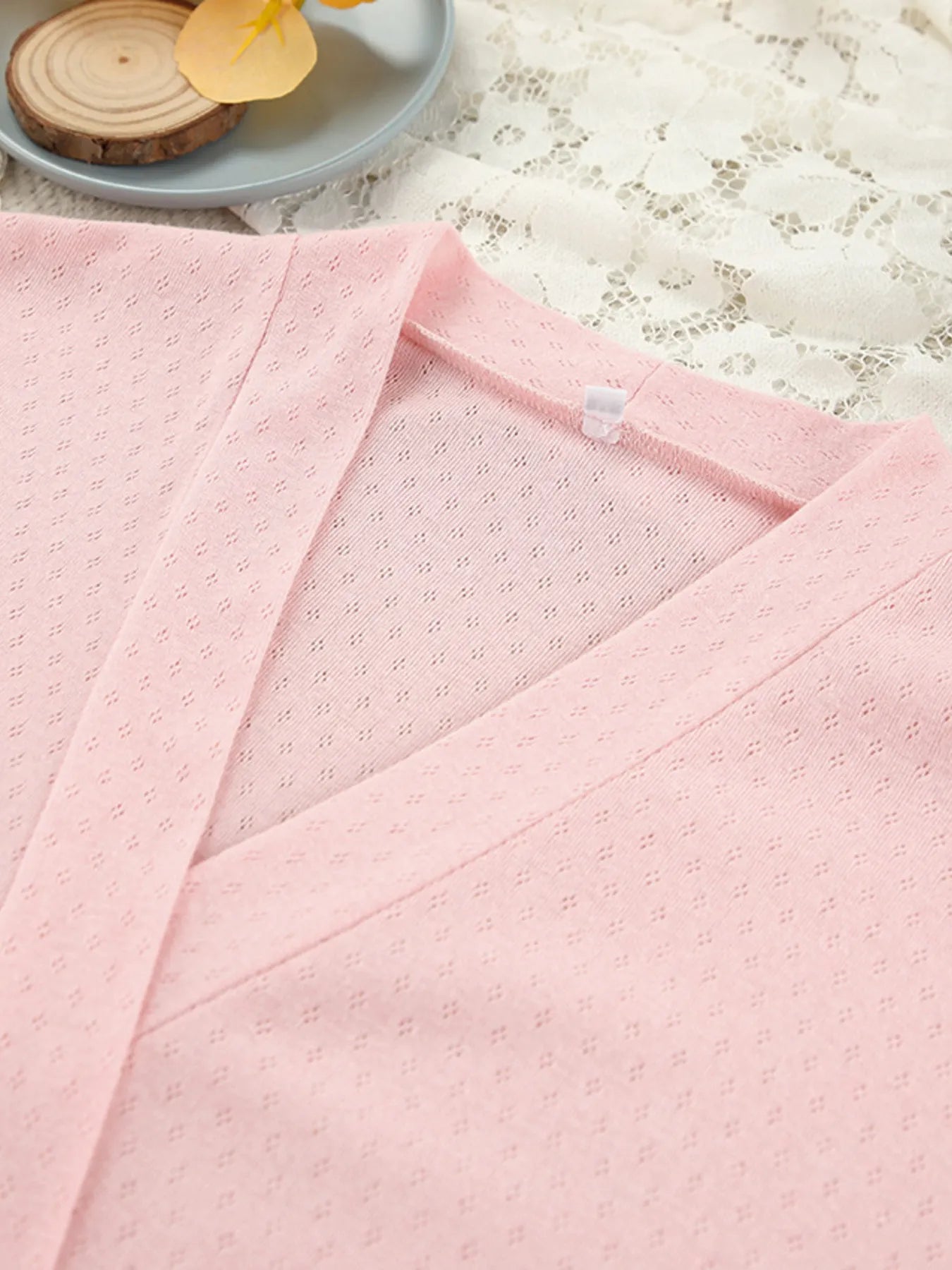 Tie Waist Nightgown with Kimono Sleeves Secondary image
