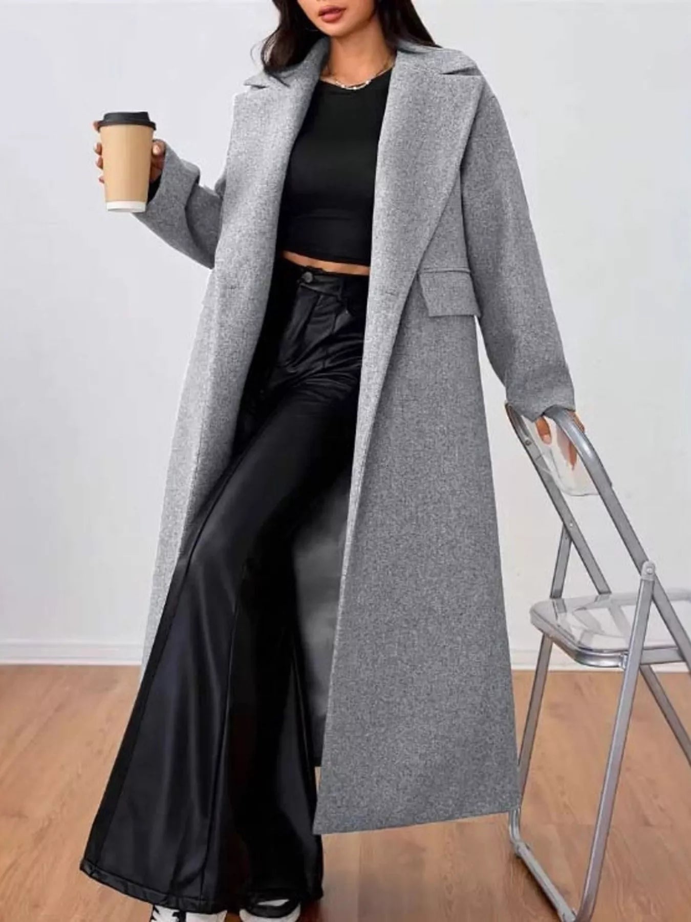 Wool-Blend Longline Overcoat Secondary image