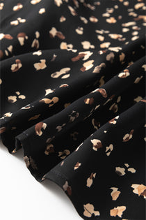 Printed Mock Neck Blouse with Balloon Sleeves