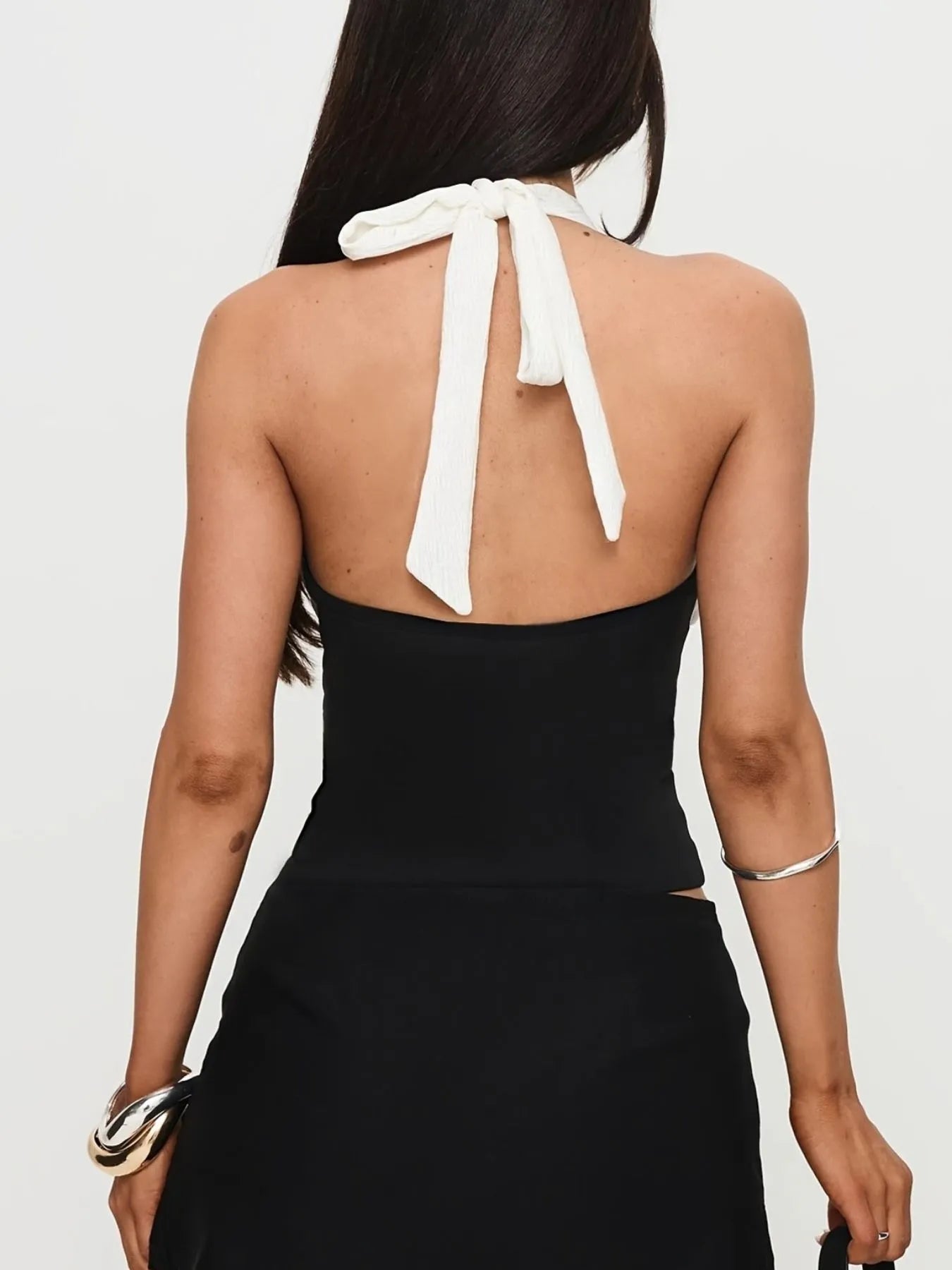Halter Neck Color Block Cami Top Secondary image
