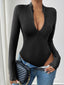 Half Zip Long Sleeve Bodysuit - Second Skin Fit
