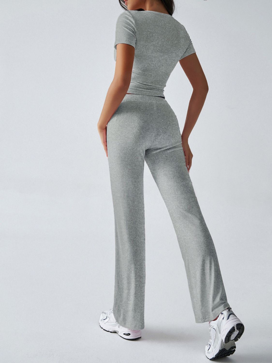 Short Sleeve Top and Drawstring Pants Set