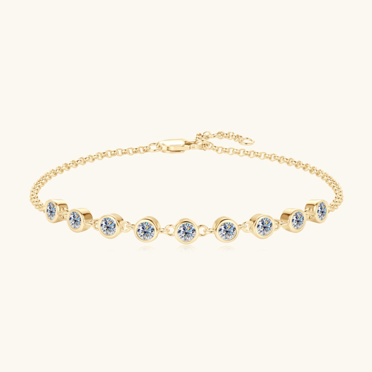 Inlaid Moissanite 925 Sterling Silver Bracelet Secondary image