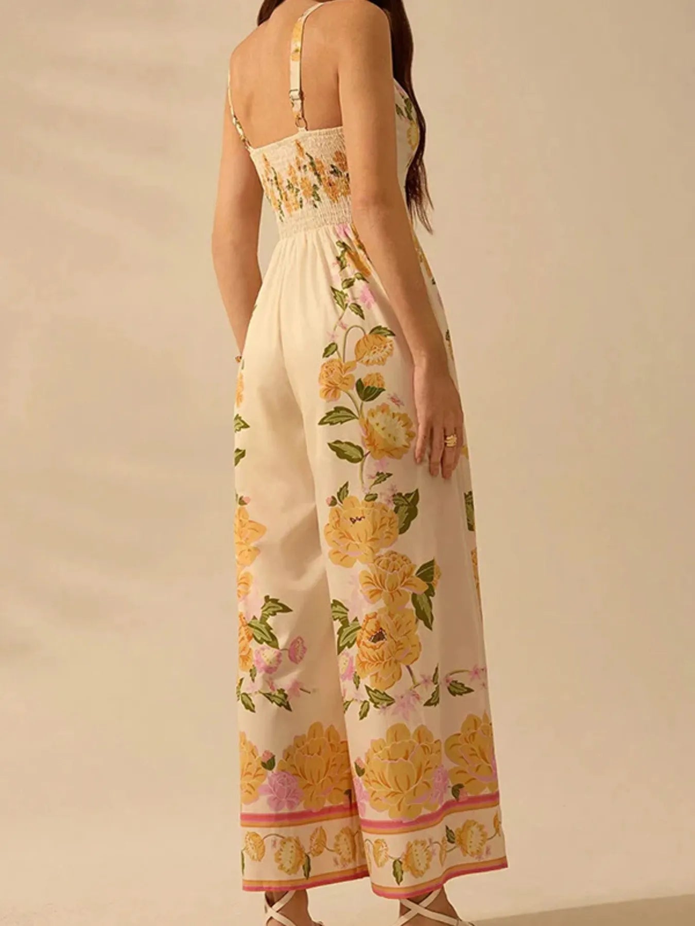 Floral Print Wide-Leg V-Neck Cami Jumpsuit Secondary image