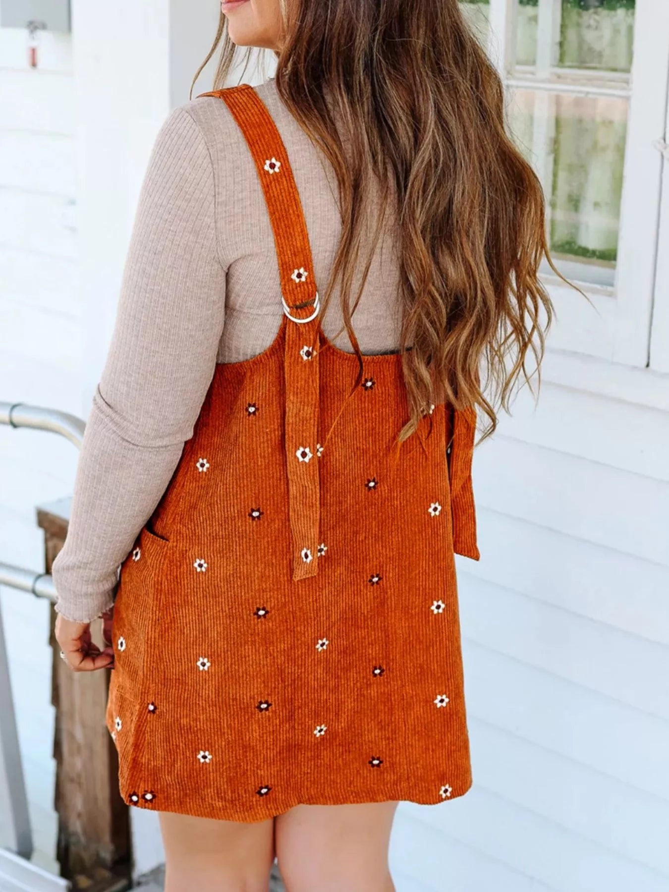 Floral Corduroy Overall Dress Secondary image