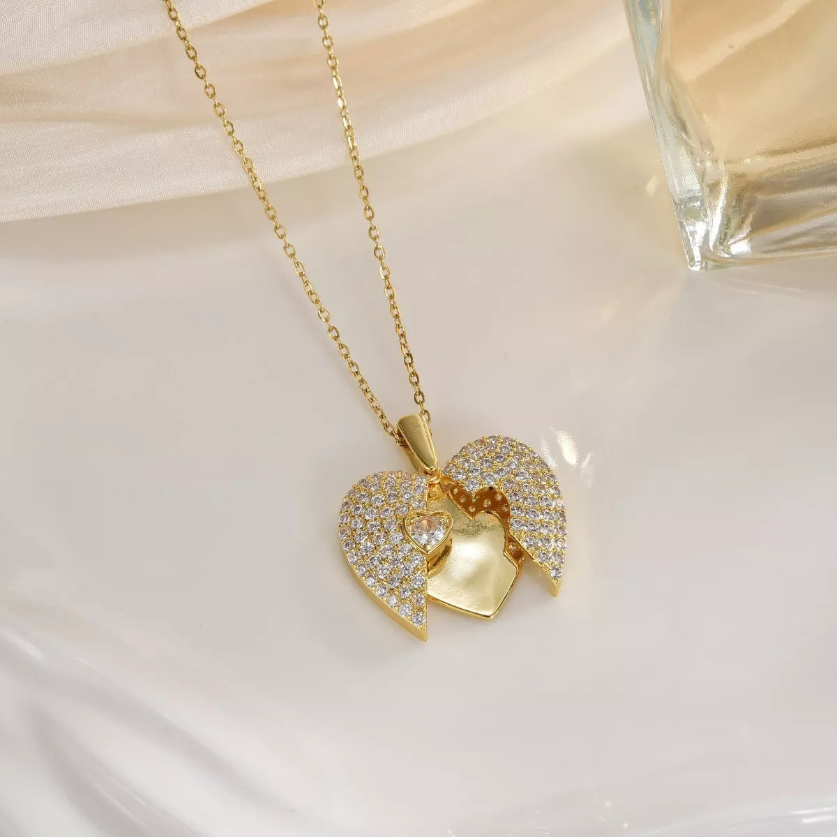 Gold Plated Heart Locket Necklace Secondary image