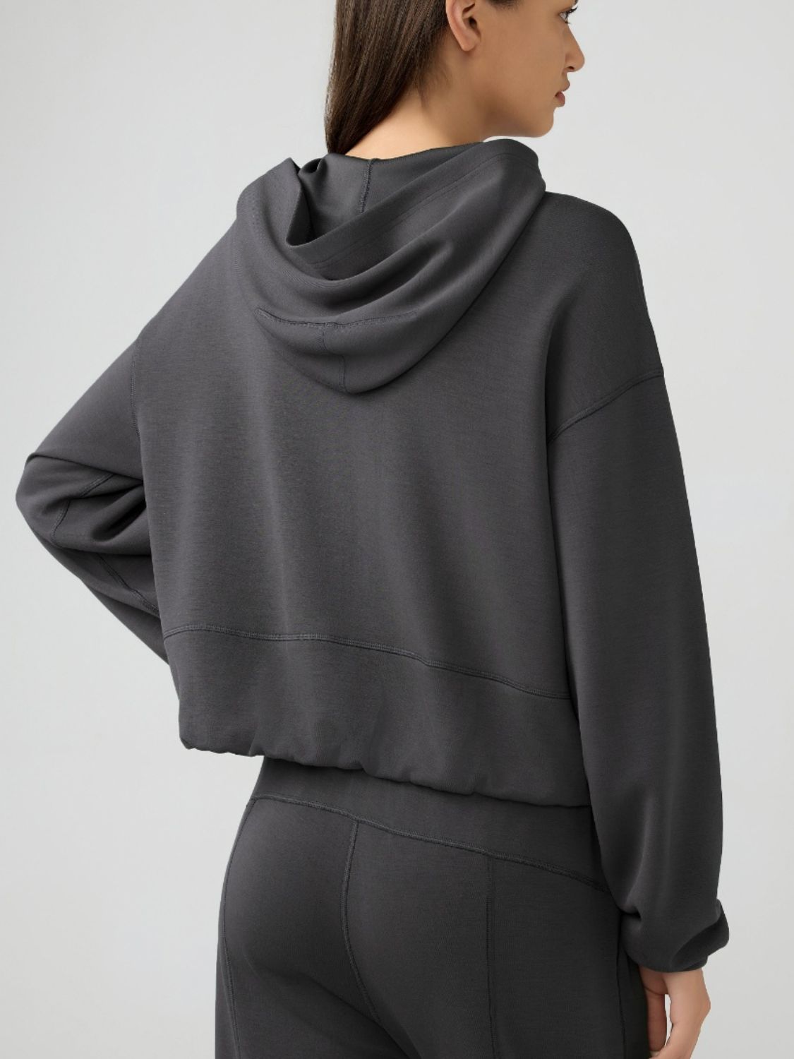 Zip Up Dropped Shouder Active Hooded Secondary image