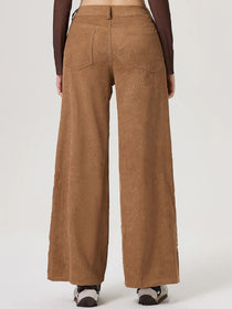 Wide Leg Pants with Pockets and Button Detail