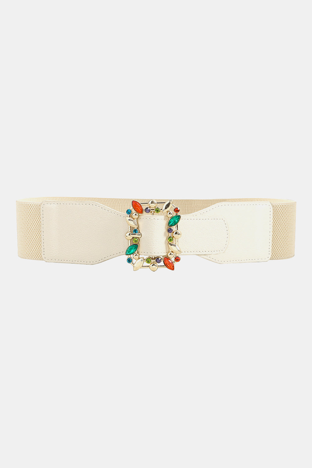 Multicolored Leaf Buckle Elastic Belt Secondary image