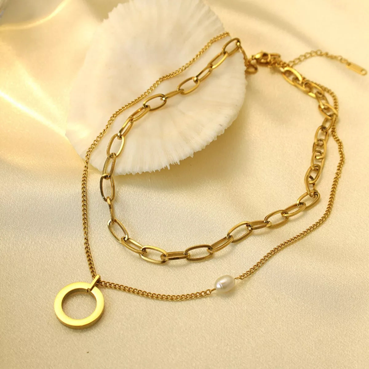 Gold Plated Double Layered Necklace Secondary image