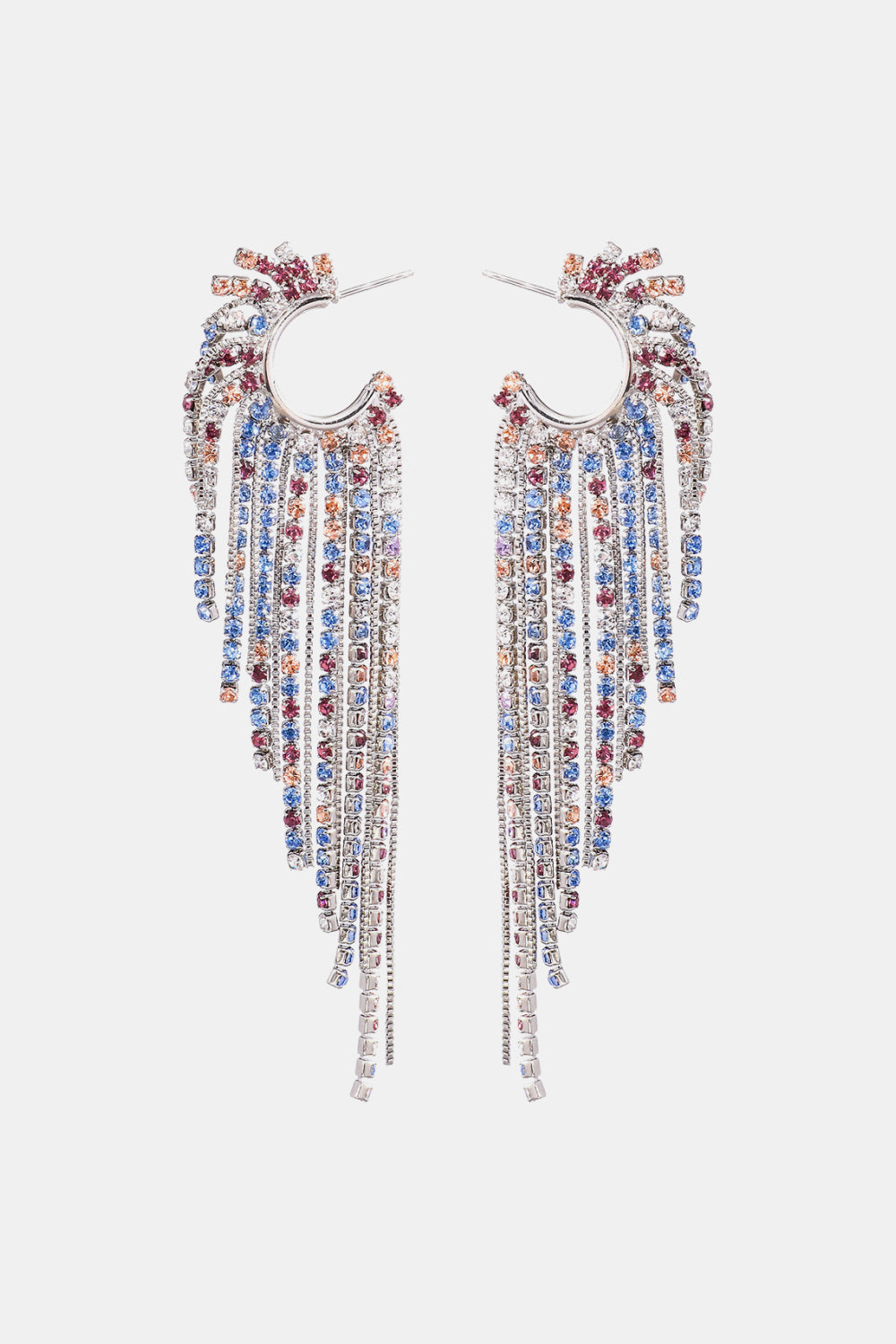 Fringed Rhinestone Zinc Alloy Dangle Earrings Secondary image