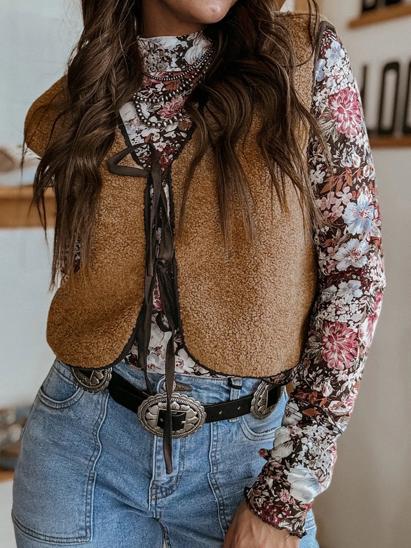 Double Tied Front Vest Coat Secondary image