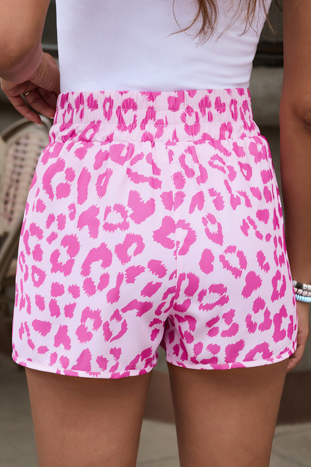 Leopard Elastic Waist Shorts Secondary image