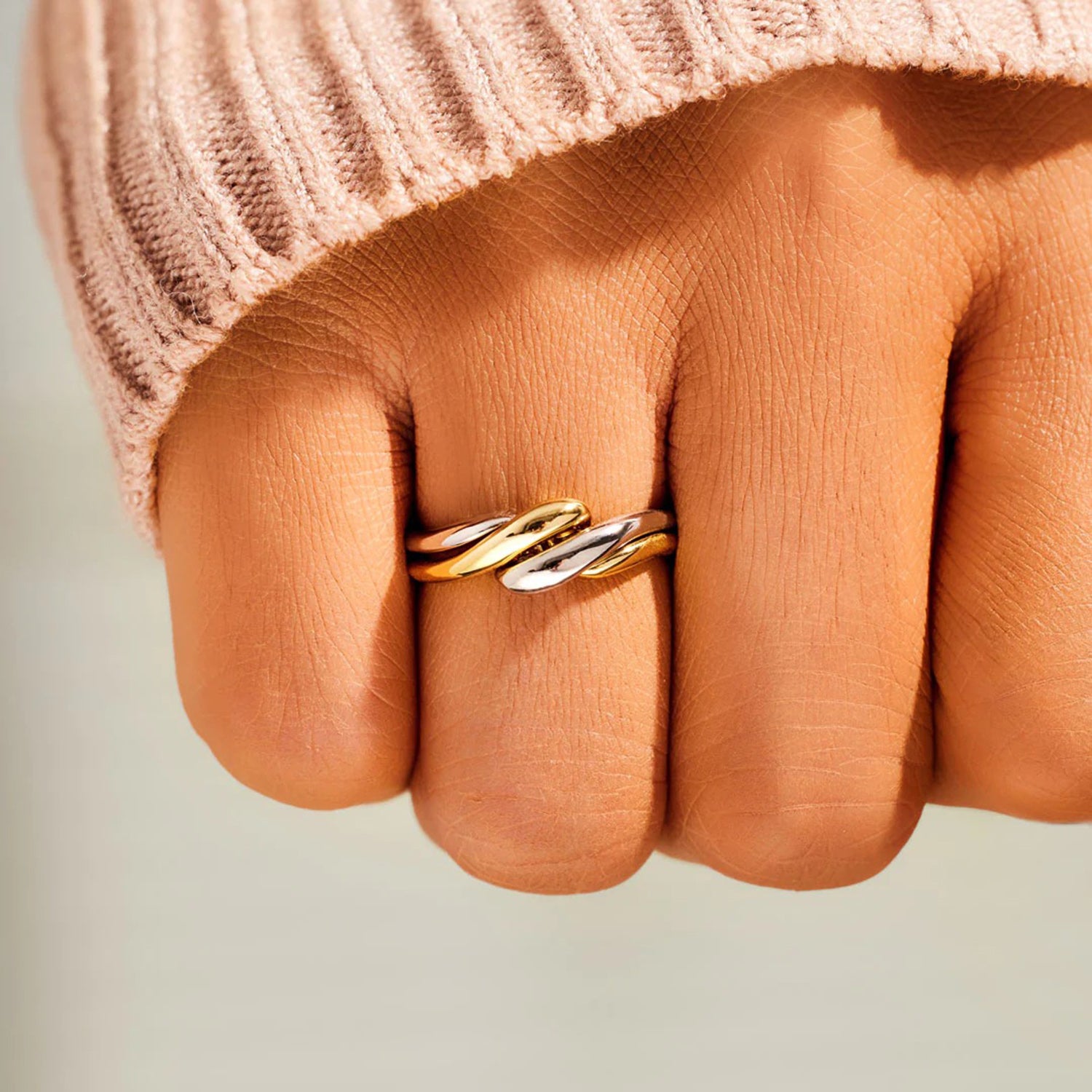 925 Sterling Silver Twisted Open Ring Secondary image