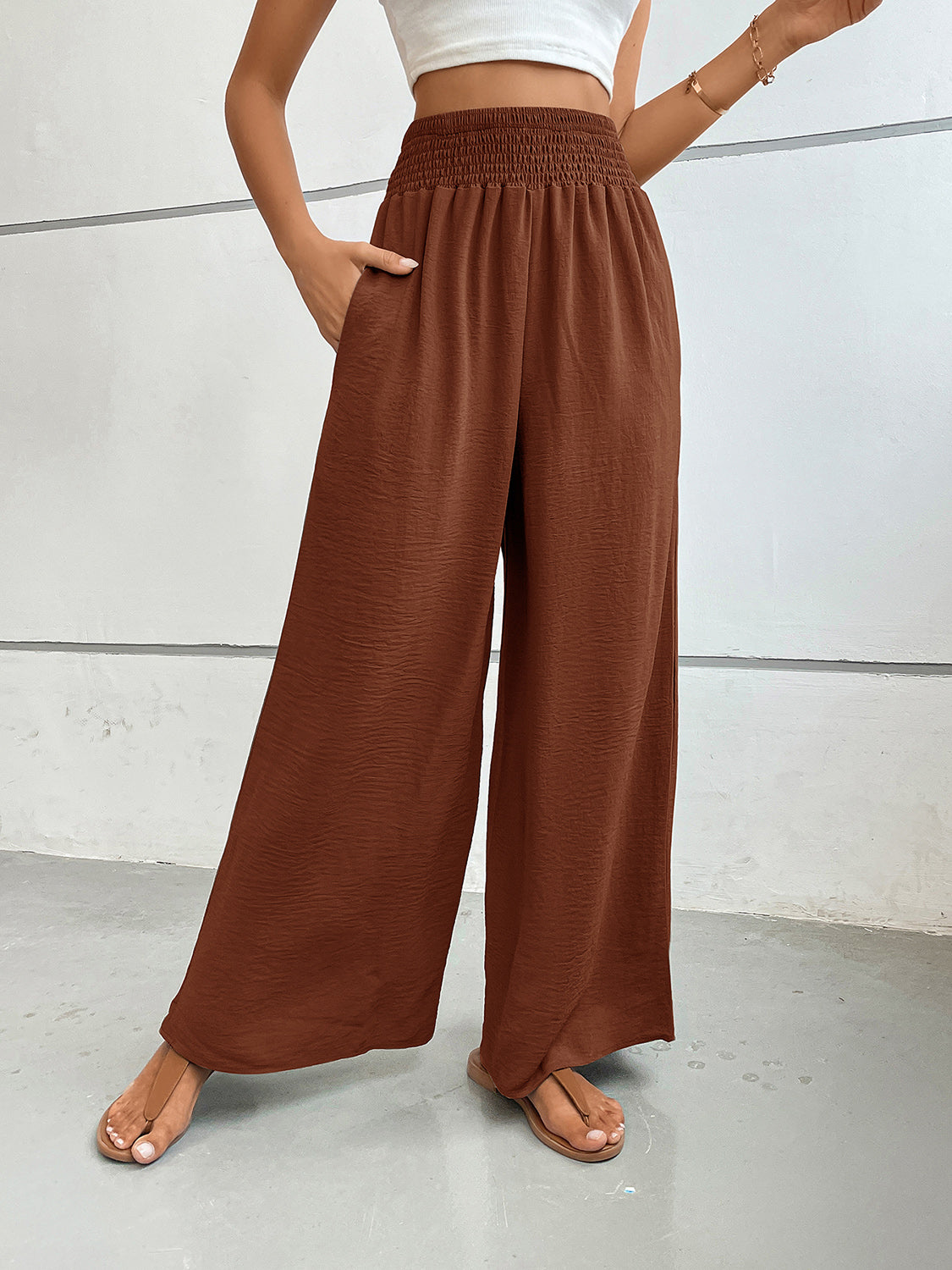Wide Leg Pants with Pockets Main image