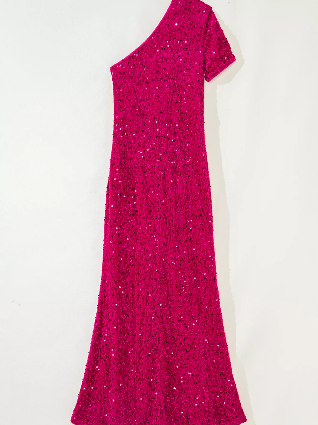 Sparkly One-Shoulder Party Dress with High Slit Secondary image