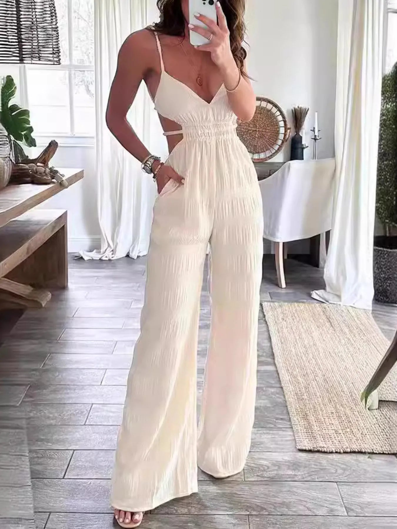 Cut-Out Wide Leg Jumpsuit Secondary image